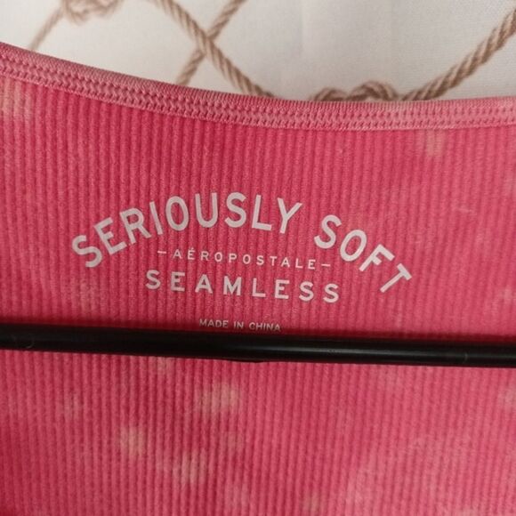 Aeropostale washed pointelle notch neck Cropped top - Picture 3 of 7